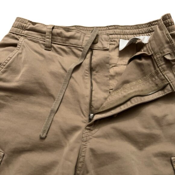Uniqlo Cargo Jogger Pants Mens Size S Wide-Fit Drawstring Stretch Beige - Picture 4 of 5